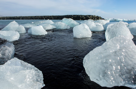 Icebergs in Jokulsarlon glacier lagoon, Iceland