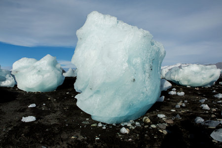 Icebergs in Jokulsarlon glacier lagoon, Iceland
