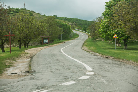 Landscape with beautiful nature in the village in the Republic of Moldova. Country life in Eastern...