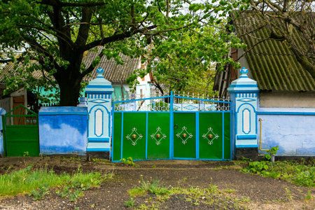 Landscape with beautiful nature in the village in the Republic of Moldova. Country life in Eastern...