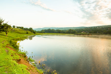 Landscape View of Mae Puem Reservoir, Lampang province.の写真素材