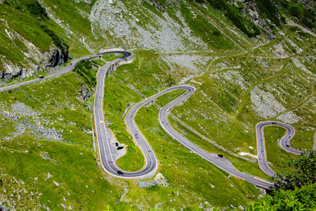 Transfagarasan road in Romania, Romanian Carpathiansの写真素材