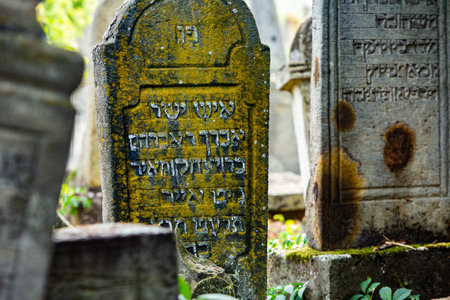 Old Jewish cemetery in the old Jewish city of Jerusalem, Israel.の写真素材