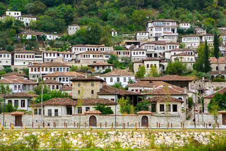 Berat, located in central Albania, is one of the countryâs oldest and most picturesque cities.の写真素材