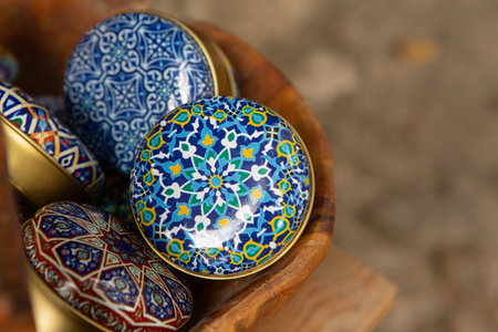 Beautiful and colorful traditional souvenirs from Albania.の写真素材