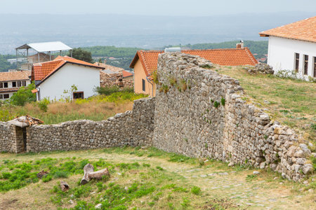 The historical center of the medieval town of Kruje in Albania. Beautiful outdoor scene of Albania, Europe. Travelingの写真素材
