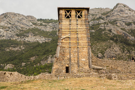 The historical center of the medieval town of Kruje in Albania. Beautiful outdoor scene of Albania, Europe. Travelingの写真素材