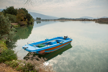 Ancient Roman city ruins in town of Butrint, Albania. This Archeological site is World Heritage Site by UNESCO. Traveling in Albania, Europe.の写真素材