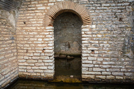 Ancient Roman city ruins in town of Butrint, Albania. This Archeological site is World Heritage Site by UNESCO. Traveling in Albania, Europe.の写真素材