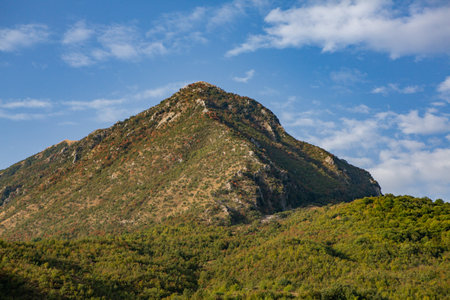 Mountain landscape in Albania. The beautiful summer nature in Europe. Adventure travel in Albania.の写真素材