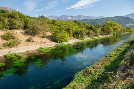Mountain landscape in Albania. The beautiful summer nature in Europe. Adventure travel in Albania.の写真素材
