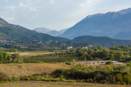 Mountain landscape in Albania. The beautiful summer nature in Europe. Adventure travel in Albania.の写真素材