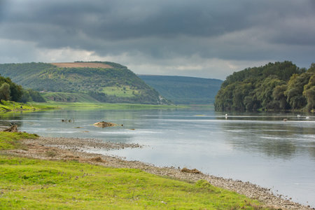 View of the Rhine river in the Rhine Valley, Germany