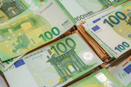 Euro banknotes money (EUR), currency of the European Unionの写真素材
