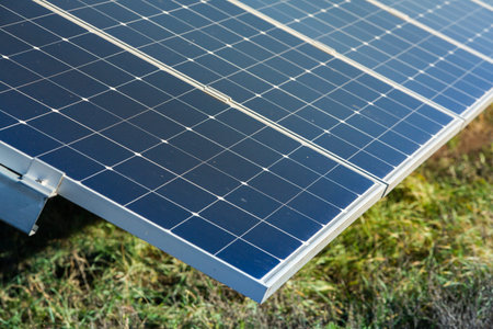 Photovoltaic panels for renewable electric production, close-up