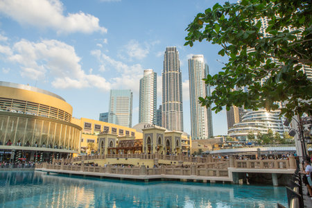 Dubai Metro as world's longest fully automated metro network (75 km), Dubai, UAE.の写真素材