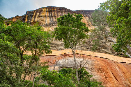 Sigiriya is an ancient rock fortress located in Sri Lanka. Is a UNESCO World Heritage Site and one of Sri Lanka's most iconic landmarks for travelers.の写真素材