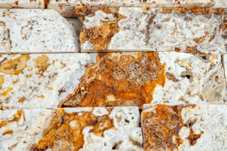 Close up detail of stone wall texture. Abstract background and texture for design.の写真素材