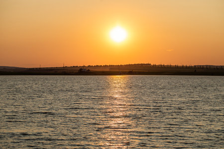Beautiful natural landscape in the north of the Republic of Moldova with the Prut River and steep cliffs.の写真素材
