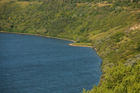 View from the height of the dam on the Volga river.の写真素材