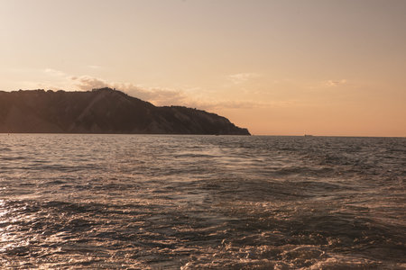 photo of a beautiful landscape with the Adriatic Sea on the coast of Italy in the Ancona region.