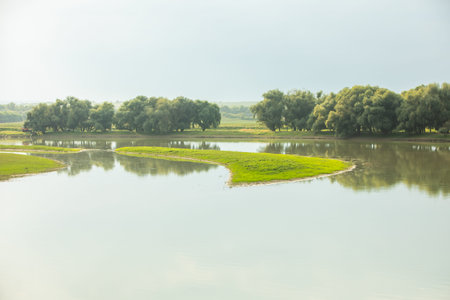 Beautiful landscape with beautiful rural nature during summer in the Republic of Moldova.