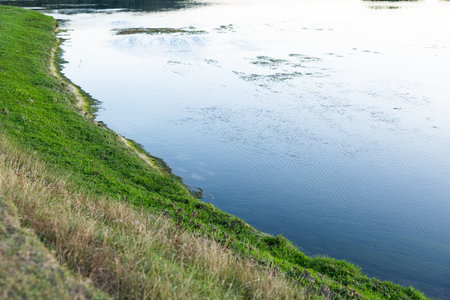 Natural park in the Republic of Moldova on a warm summer day, with fresh greenery, winding trails, and bright skies. A hidden travel gem for eco-tourism and countryside adventures.の写真素材
