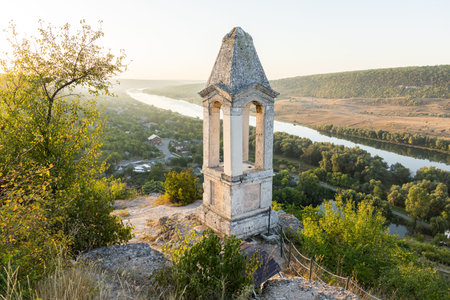 View from the top of the fortress on the Dniester River, Ukraine