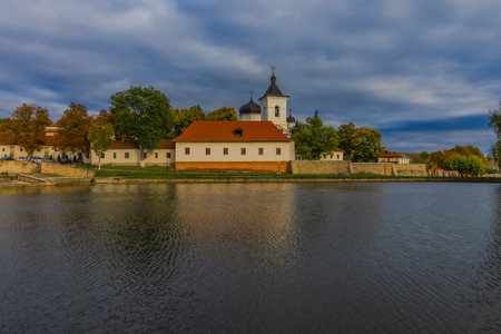 Beautiful Monastery of Capriana, Moldova. Religious Architecture and Nature. Travel Destination and Cultural Heritage Siteの写真素材
