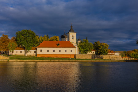 Beautiful Orthodox Monastery of Capriana, Moldova Religious Architecture and Nature. Travel Destination and Cultural Heritage Siteの写真素材