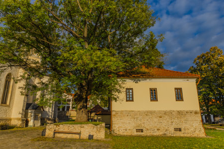 Beautiful Religious Architecture and Nature. Travel Destination and Cultural Heritage Siteの写真素材