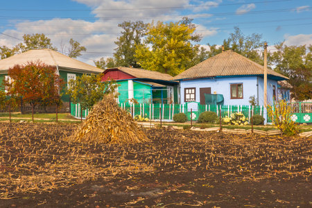 Traditional Ukrainian village in Ukraineの写真素材