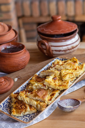 Traditional baked dish with meat and riceの写真素材