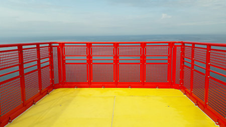 Baltic sea viewed from top of offshore windturbine
