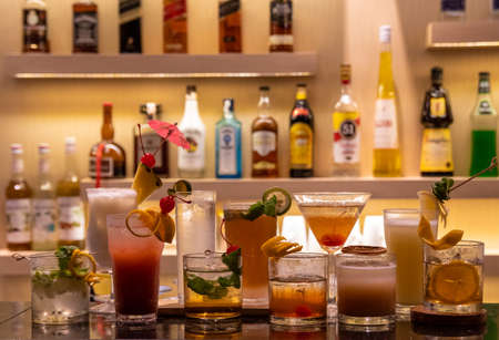 lime margarita, pina colada, martini, mojitoの写真素材