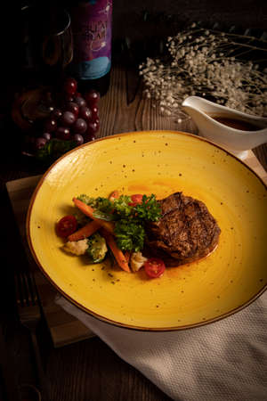 Angus beef, beef tenderloin, rib-eye steakの写真素材