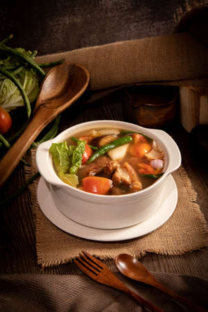 tangy sour pork soupの写真素材