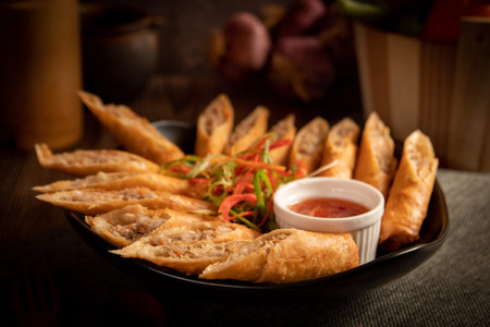 spring roll with meat and vegetables