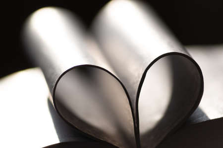 heart-shaped book pagesの写真素材