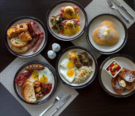 top view of food display