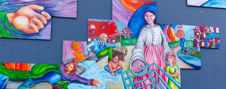 The painting on the wall of the house.のeditorial素材