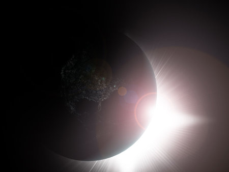 Darkened earth.