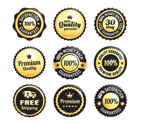 Golden Quality Guarantee Badgesのイラスト素材
