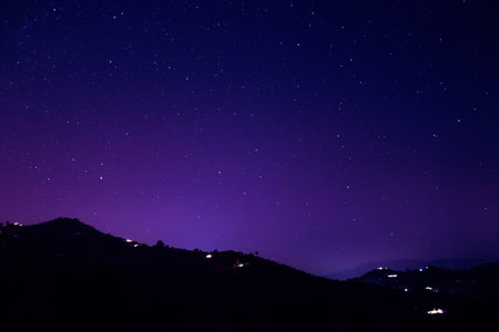 Mountain and stars in Malaga, Spain