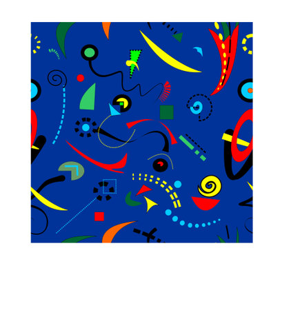 Abstract surrealist blue background, seamless pattern