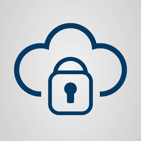 padlock and cloudのイラスト素材