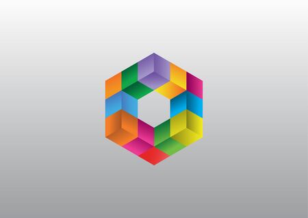 3d geometric boxのイラスト素材