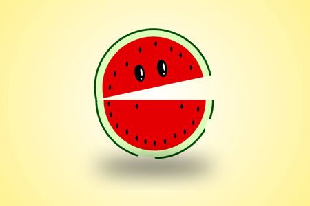 smile watermelon illustartiionのイラスト素材