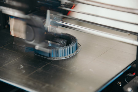 3D printer in action building a plastic component