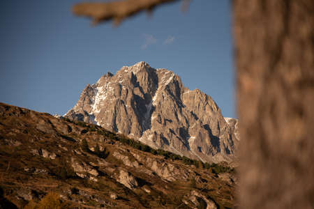 Mountain world of Switzerland in autumn - beautiful colorsの写真素材